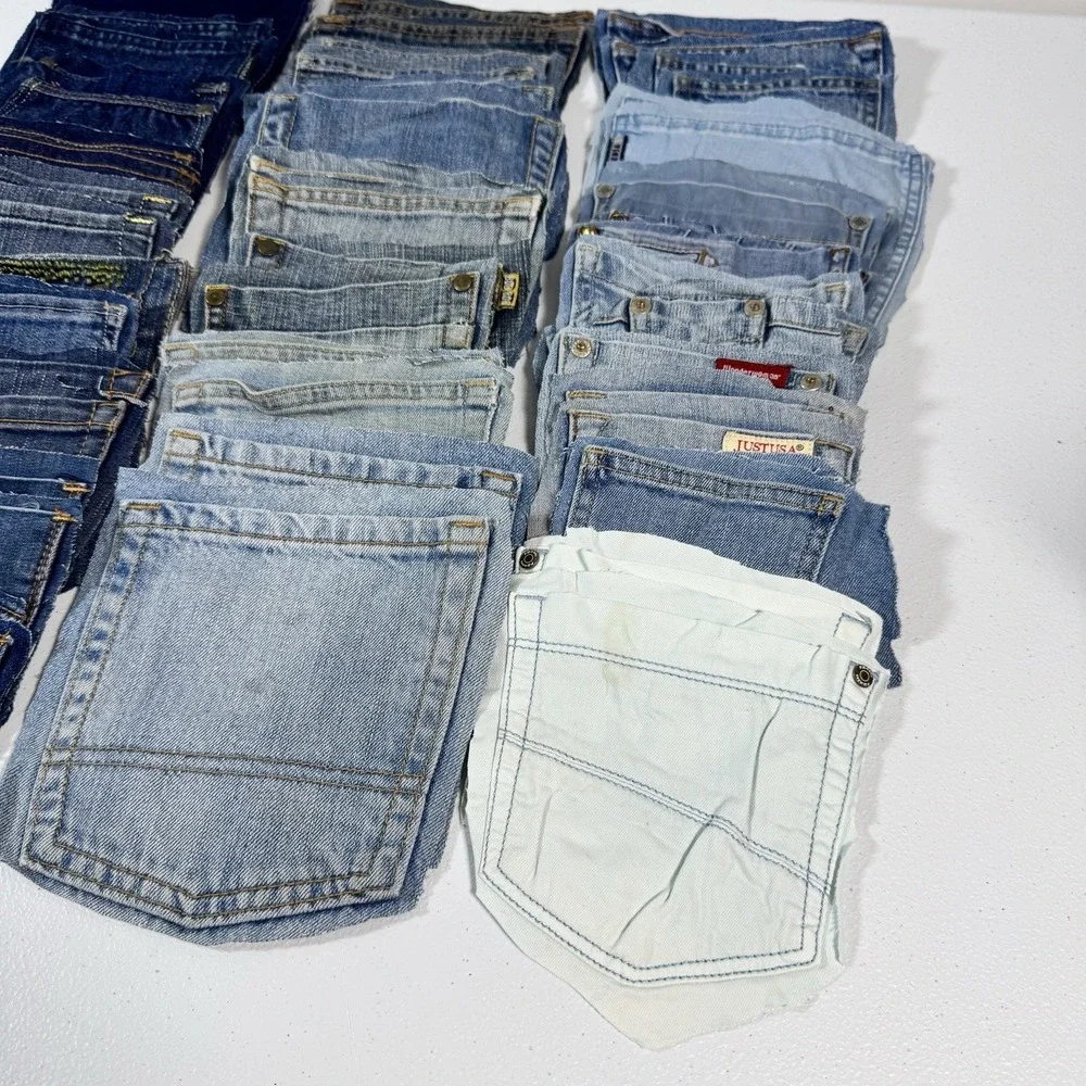 52 Denim Jean Back Pockets 26 Matching Pairs Sewing Quilting Crafts Upcycle
